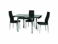 Table extensible 6 personnes - gd082 - 80-131 x 80 x 75 cm - noir