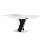Table Goodyear 104, Blanc brillant + Noir brillant,