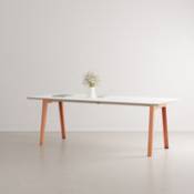 Table rectangulaire New Modern / 220 x 95 cm - Stratifié / 10 à 12 personnes - TIPTOE rose en métal