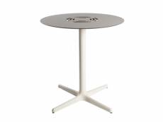 Table toledo aire ø 700 mm - resol - beige - aluminium, aluminium laqué, phénolique compact x740mm