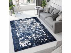 Tapis de salon design moderne breeze tapiso bleu marine