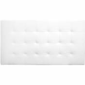 Tête de lit similicuir plis blanche 150x80cm