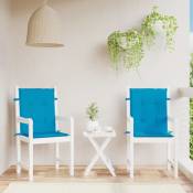 The Living Store - Coussins de chaise de jardin à dossier bas lot de 2 bleu Bleu