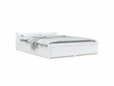 Vidaxl cadre de lit avec tiroirs blanc 120x200 cm