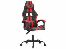 Vidaxl chaise de jeu pivotante noir et rouge similicuir