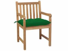 Vidaxl chaises de jardin 6 pcs avec coussins vert bois