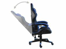 Vidaxl fauteuil de jeux vidéo noir et bleu similicuir