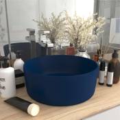 Vidaxl - Lavabo rond de luxe Bleu foncé mat 40x15 cm Céramique
