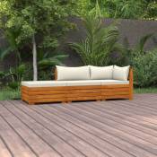 Vidaxl - Salon de jardin 3 pcs avec coussins Bois d'acacia solide
