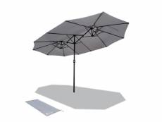 Vounot parasol jardin double aluminium 270 x 460 cm