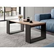 Willow - table basse - bois et gris - 120 cm - style industriel - bois / gris - Bois / Gris