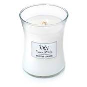 Woodwick - bougie sablier pot moyen the blanc&jasmine