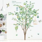 Xinuy - Arbre Stickers Muraux Feuilles Vertes Stickers