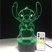 Ytdzsw 3D Led Lampe Chambre Stitch Table Night Light
