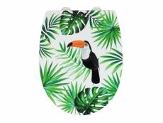 Abattant wc tropical toucan - abaissement automatique - thermoplast - vert