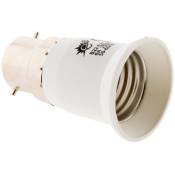 Adaptateur de douille pour ampoules - fiche mâle B22 vers fiche femelle E27 - Blanc Zenitech Blanc