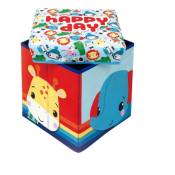 Arditex - Tabouret de rangement cube Animaux - Happy