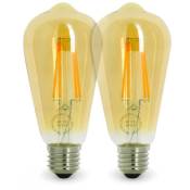 Arum Lighting - Lot de 2 ampoules led E27 7W ST64 2700K Type Edison Température de Couleur: Blanc chaud 2200K