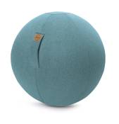 Balle d'assise aspect feutrine turquoise avec poignée polyester D65