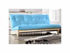 Banquette convertible futon fresh pin coloris bleu clair couchage 140*200 cm. 20100886441