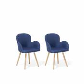 Beliani Beliani Lot de 2 chaises en tissu bleu marine BROOKVILLE - bleu