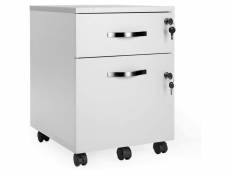 Bloc de tiroir de nancy - casier en acier sur roues - armoire de bureau - conteneur à roulettes - blanc