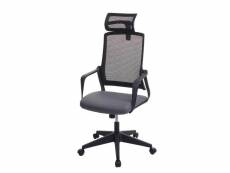Chaise de bureau hwc-j52, chaise pivotante chaise de bureau, appui-tête ergonomique, similicuir ~ gris