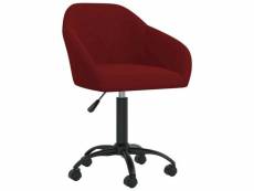 Chaise de qualité pivotante de salle à manger rouge bordeaux velours - rouge - 56 x 63 x 92 cm