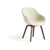 Chaise en tissu mode 014 crème avec structure en bois