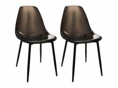 Chaise transparente pieds en métal (lot de 2) noir