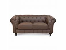 Chesterfield - canapé chesterfield 2 places marron