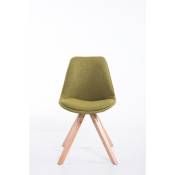 CLP - Chaise de tissu idéal pour la salle à manger avec des jambes en bois clair différentes couleurs colore : vert