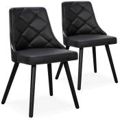 Cotecosy - Lot de 2 chaises scandinaves Lalix Bois Noir et Simili Noir - Noir