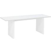 Decowood - Table basse en bois massif ton blanc 120cm