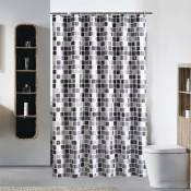 Doublure de rideau de douche en tissu imperméable facile d'entretien avec boutonnières renforcées ensembles de rideaux de douche d'automne pour salle