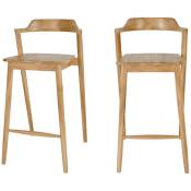 Drawer - Lot de 2 chaises de bar en teck H75cm - Joko - Couleur - Bois