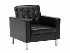 Fauteuil chaise siège lounge design club sofa salon revêtement synthétique noir helloshop26 1102164par3