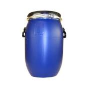 Fût alimentaire 30 litres bleu avec couvercle, cerclage