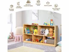 Giantex bibliothèque à 5 compartiments, meuble de rangement pour enfant, avec 5 compartiments ouverts