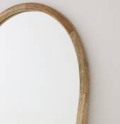 Grand miroir ovale en bois de manguier 60x170