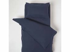 Homescapes parure de lit enfant en lin lavé bleu marine, 120 x 150 cm BL1727C