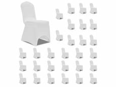 Housses élastiques de chaise blanc 30 pièces dec022532