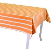 Iperbriko - Nappe rectangulaire orange à rayures pop cm140x240