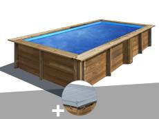Kit piscine bois Gré Lemon 3,75 x 2,00 x 0,68 m + Bâche hiver