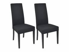 Lascala - lot de 2 chaises tissu noir et pieds laqués