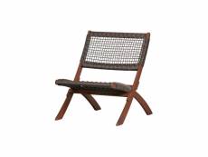 Lois - fauteuil pliable d'extérieur bois foncé 377162-B