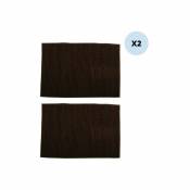 Lot de 2 tapis de bain Microfibre chenille 40x60cm Marron Chocolat - Marron - MSV