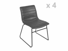 Lot de 4 chaises design industriel brooklyn - gris