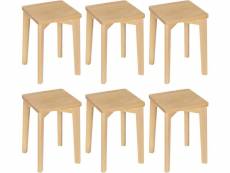 Lot de 6 tabouret en bois massif-chaise salle à manger-siège