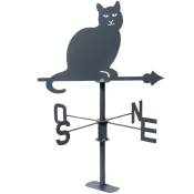Louis Moulin - Girouette chat anthracite - 45x74cm